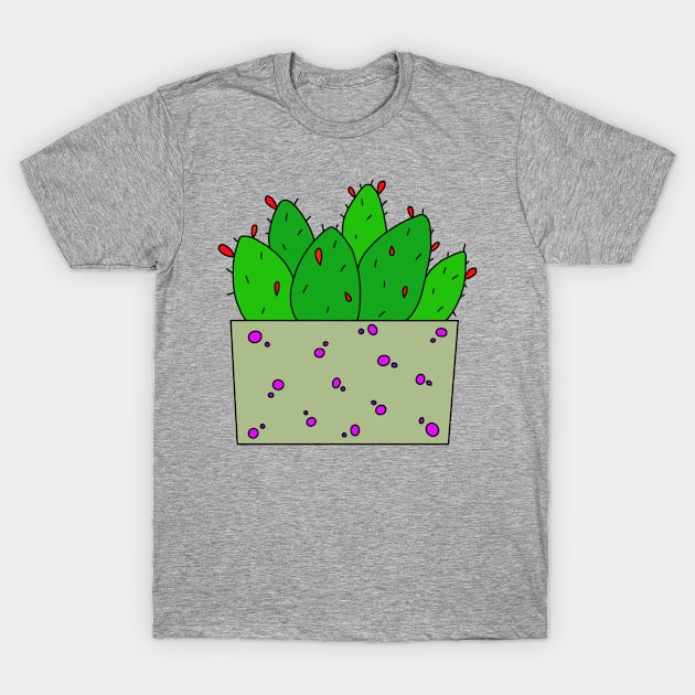 Cute Cactus Design #37: Fleshy Red Flower Cactuses T-Shirt by DreamCactus